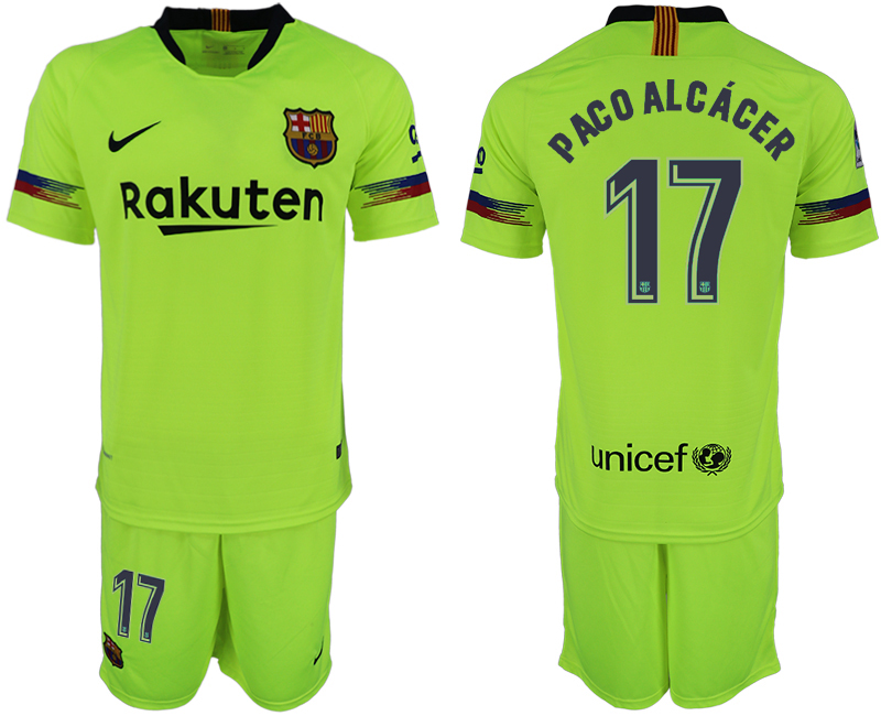 2018-19 Barcelona 17 PACO ALCACER Away Soccer Jersey