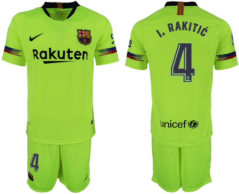 2018-19 Barcelona 4 I. RAKITIC Away Soccer Jersey