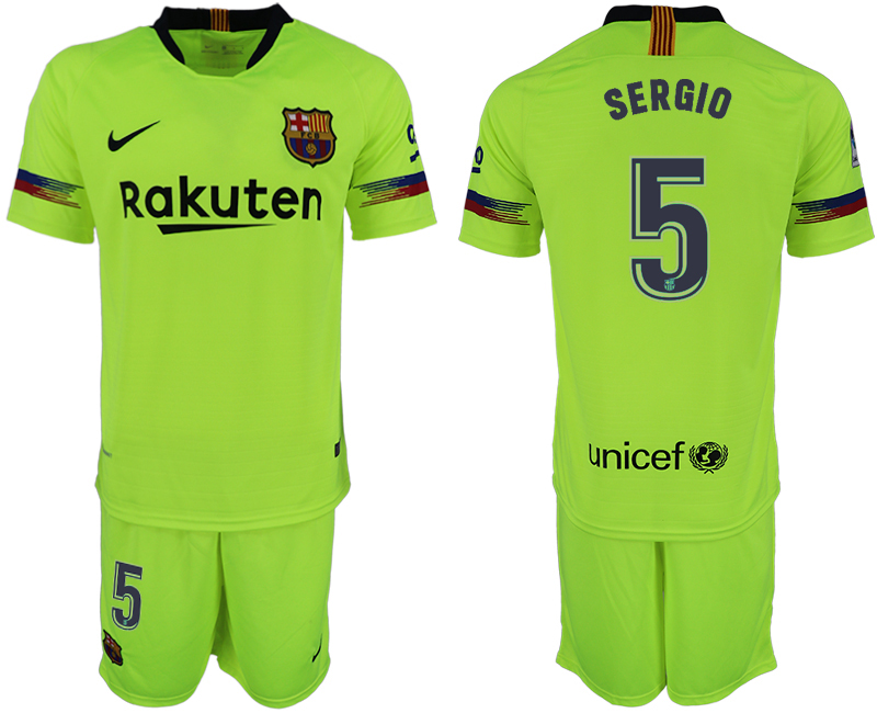 2018-19 Barcelona 5 SERGIO Away Soccer Jersey 2018-19 Barcelona 5 SERGIO Away Soccer Jersey