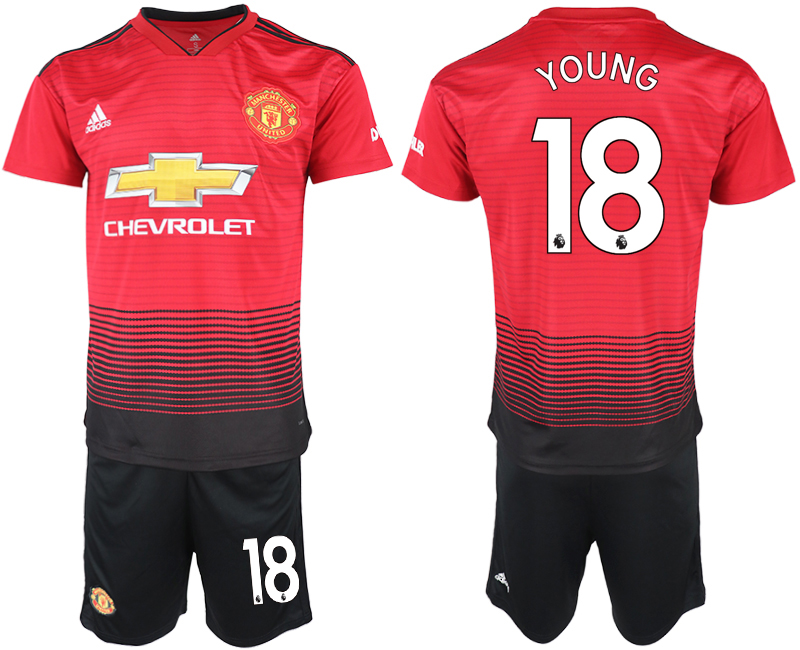 2018-19 Manchester United 18 YOUNG Home Soccer Jersey