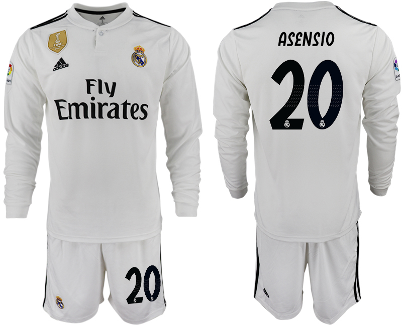 2018-19 Real Madrid 20 ASENSIO Home Long Sleeve Soccer Jersey
