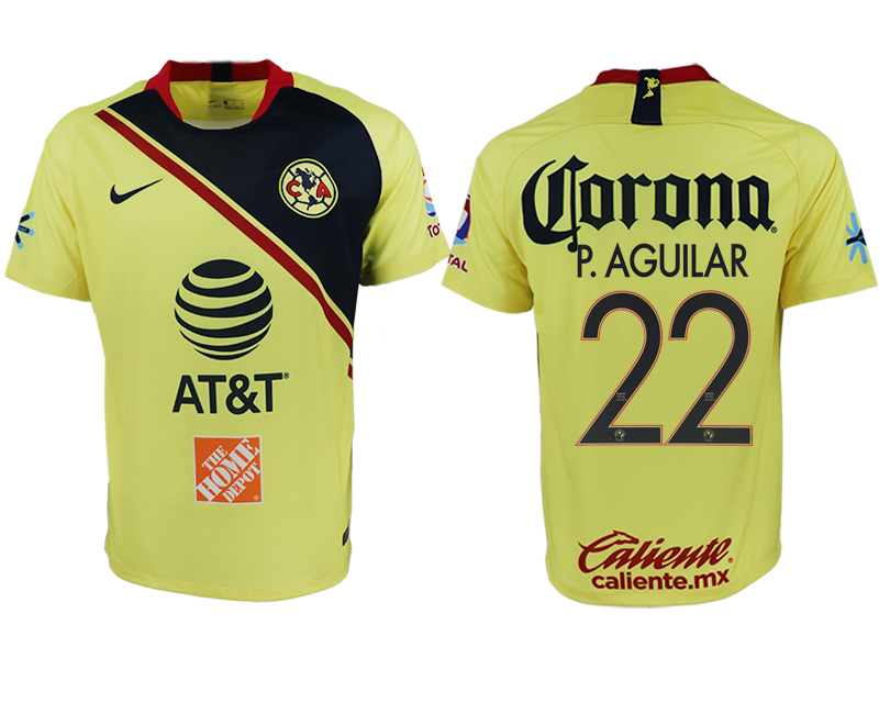 2018-19 Club America 22 P. AGUILAR Home Thailand Soccer Jersey