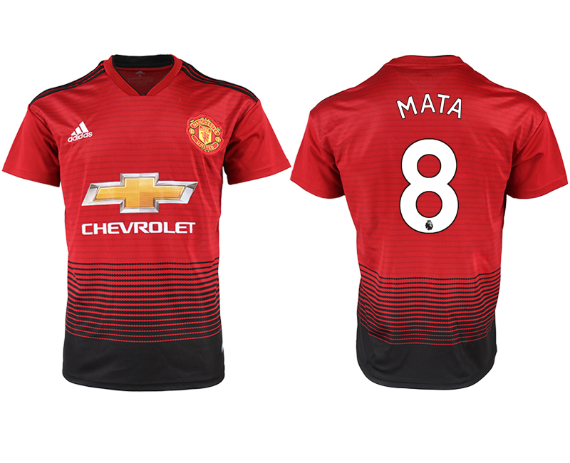 2018-19 Manchester United 8 MATA Home Thailand Soccer Jersey - Click Image to Close