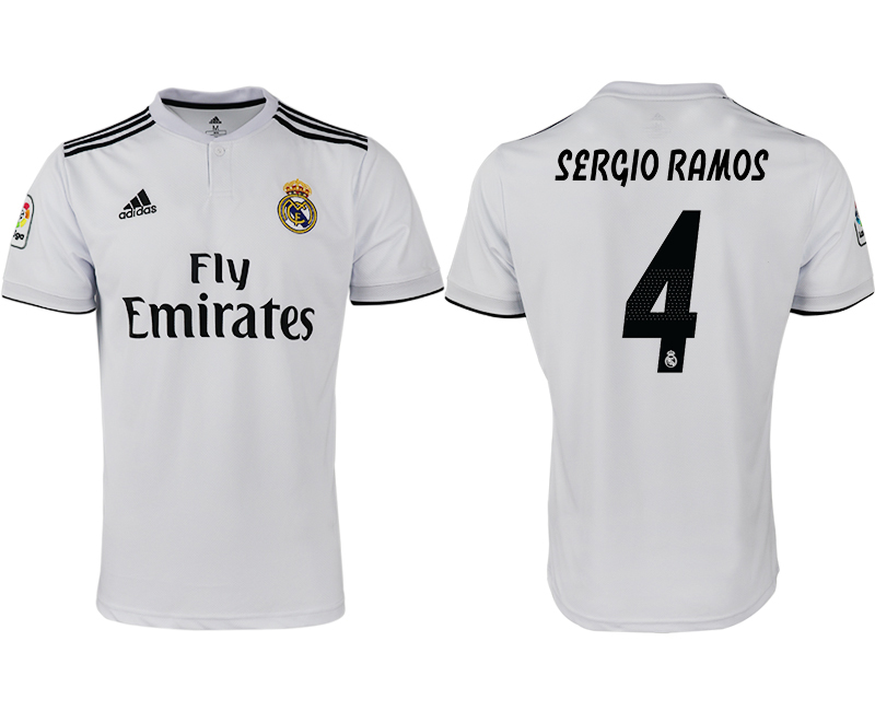 2018-19 Real Madrid 4 SERGIO RAMOS Home Thailand Soccer Jersey - Click Image to Close