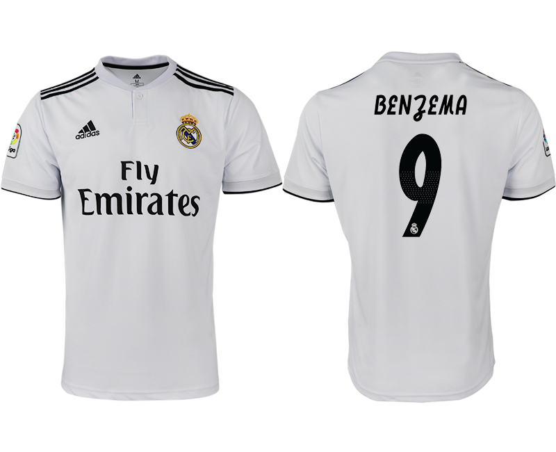 2018-19 Real Madrid 9 BENZEMA Home Thailand Soccer Jersey