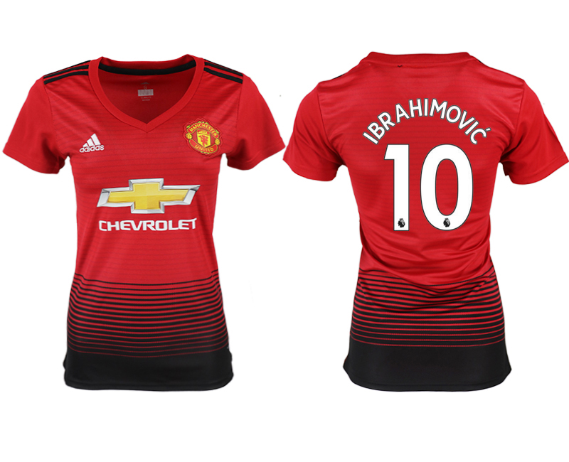 2018-19 Manchester United 10 IBRAHIMOVIC Home Women Soccer Jersey