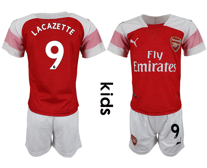 2018-19 Arsenal 9 LACAZETTE Home Youth Soccer Jersey