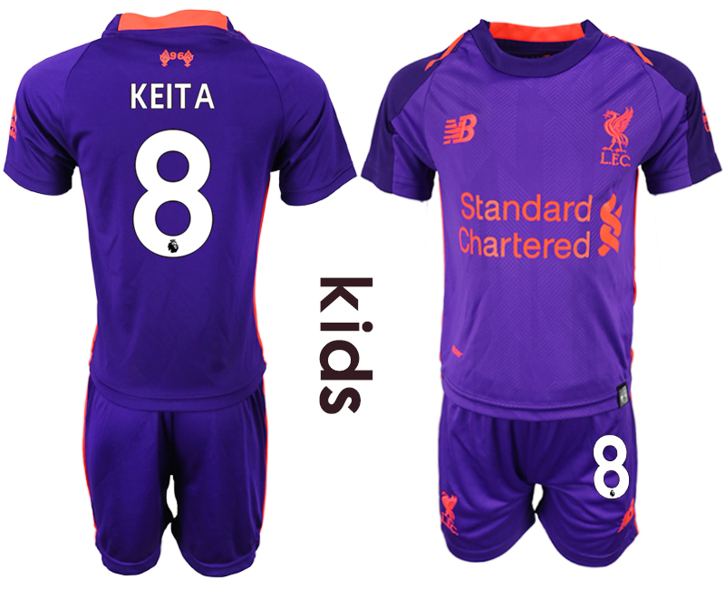 2018-19 Liverpool 8 KEITA Away Youth Soccer Jersey