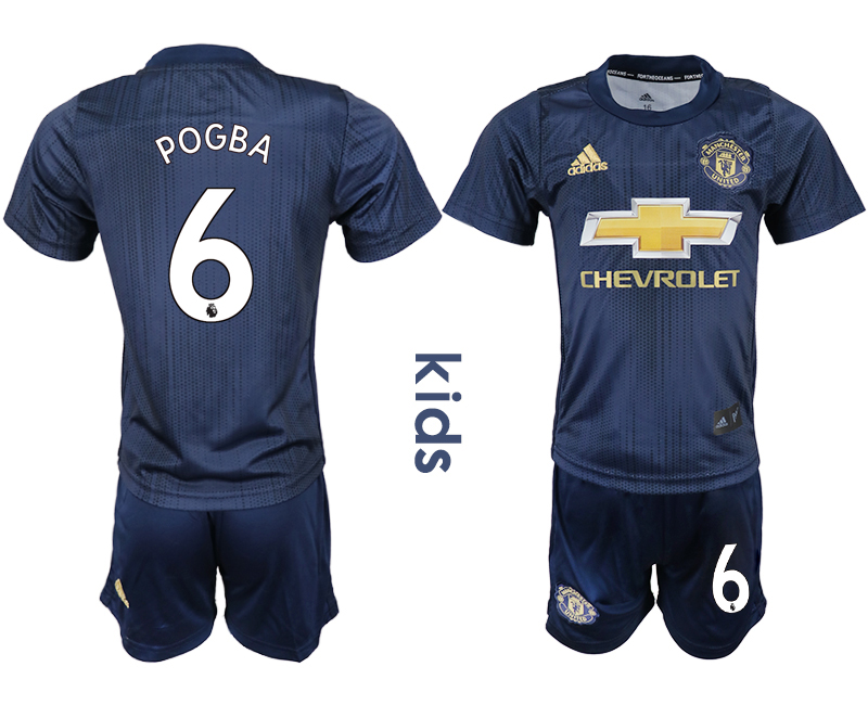2018-19 Manchester United 6 POGBA Third Away Youth Soccer Jersey - Click Image to Close