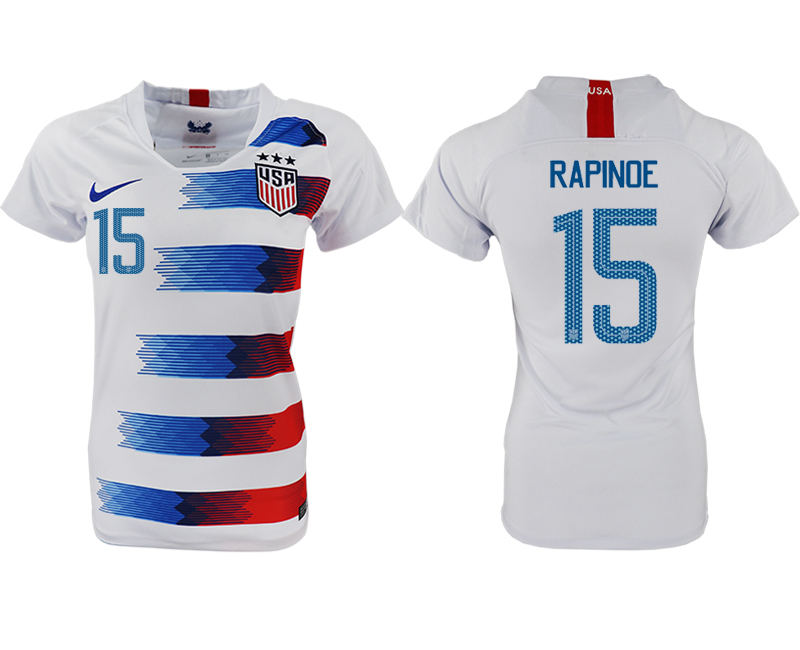 2018-19 USA 15 RAPINOE Home Women Soccer Jersey