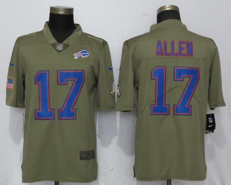 Nike Bills 17 Josh Allen Olive Salute To Service Limited Jersey