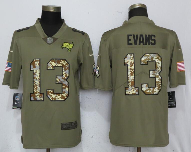 Nike Buccaneers 13 Mike Evans Olive Camo Salute To Service Limited Jersey