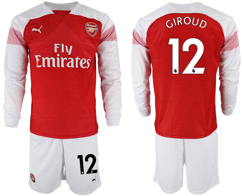 2018-19 Arsenal 12 GIROUD Home Long Sleeve Soccer Jersey
