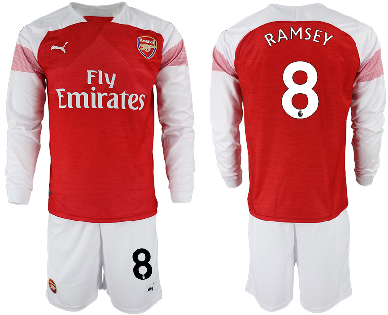2018-19 Arsenal 8 RAMSEY Home Long Sleeve Soccer Jersey