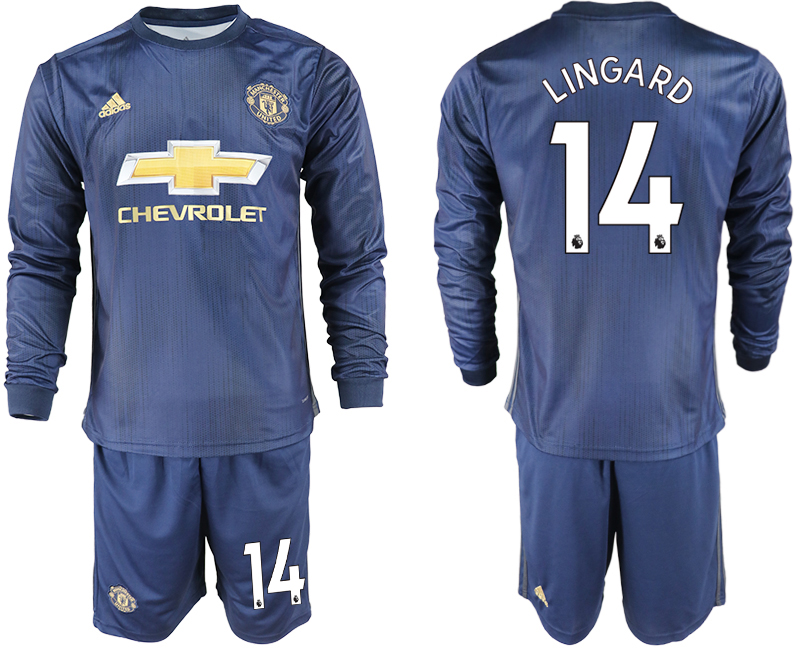 2018-19 Manchester United 14 LINGARD Away Long Sleeve Soccer Jersey - Click Image to Close