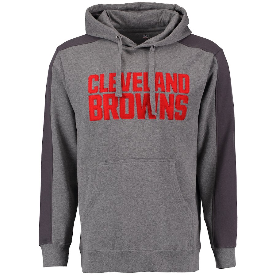 Cleveland Browns NFL Pro Line Westview Pullover Hoodie Gray - Click Image to Close