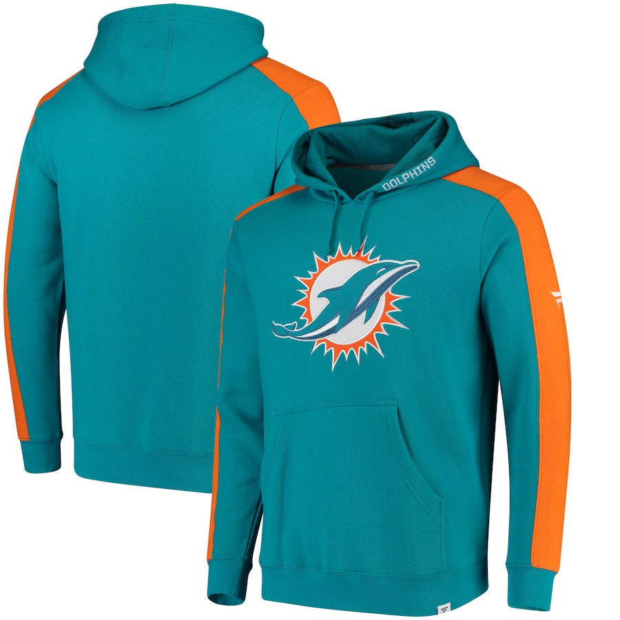 Miami Dolphins NFL Pro Line by Fanatics Branded Iconic Pullover Hoodie Aqua
