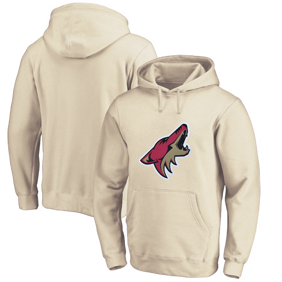 Arizona Coyotes Cream All Stitched Pullover Hoodie