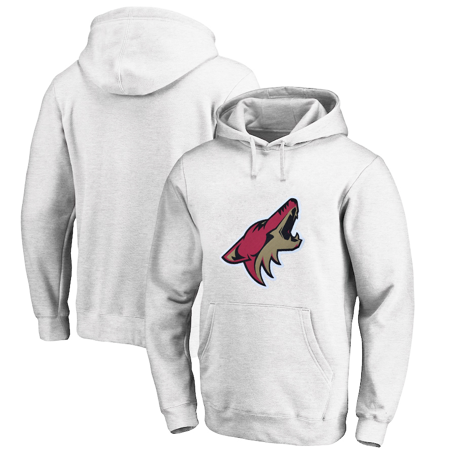Arizona Coyotes White All Stitched Pullover Hoodie - Click Image to Close