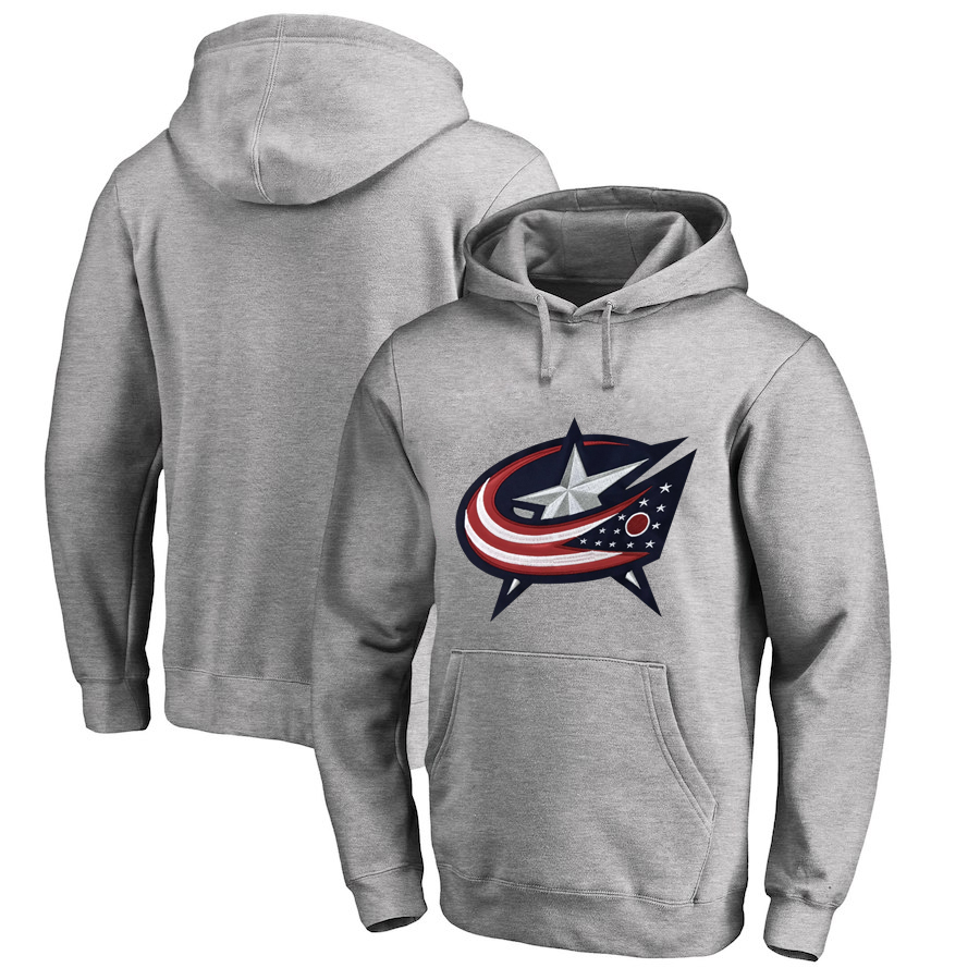 Columbus Blue Jackets Gray All Stitched Pullover Hoodie - Click Image to Close