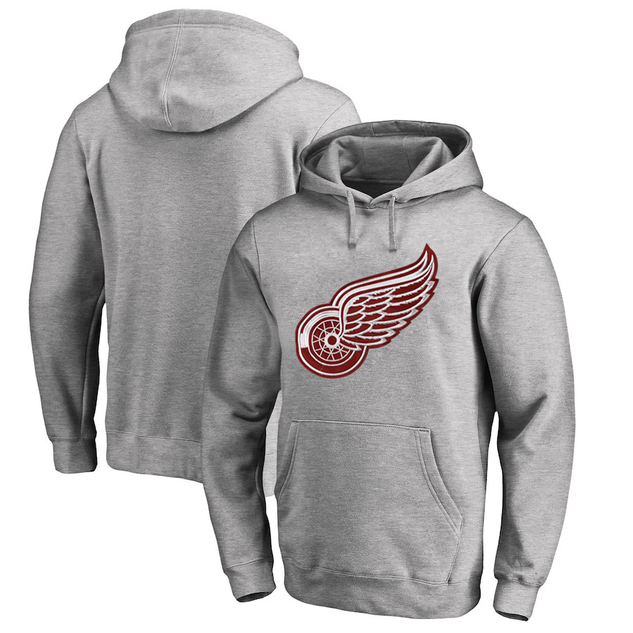 Detroit Red Wings Gray All Stitched Pullover Hoodie