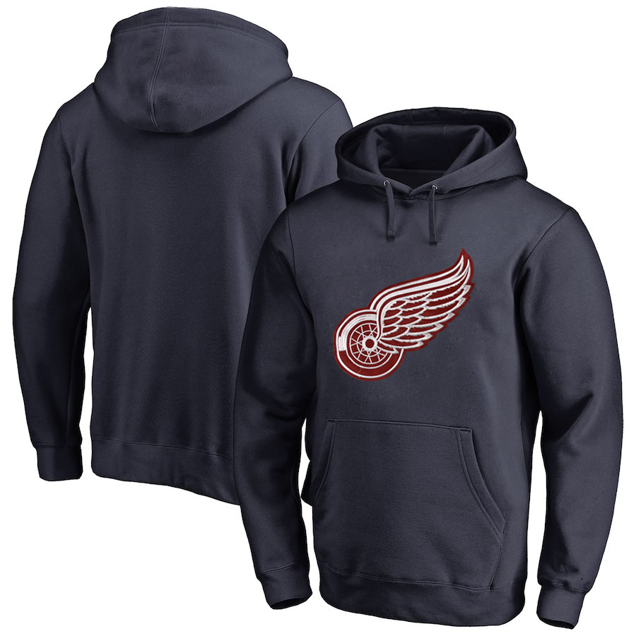 Detroit Red Wings Navy All Stitched Pullover Hoodie
