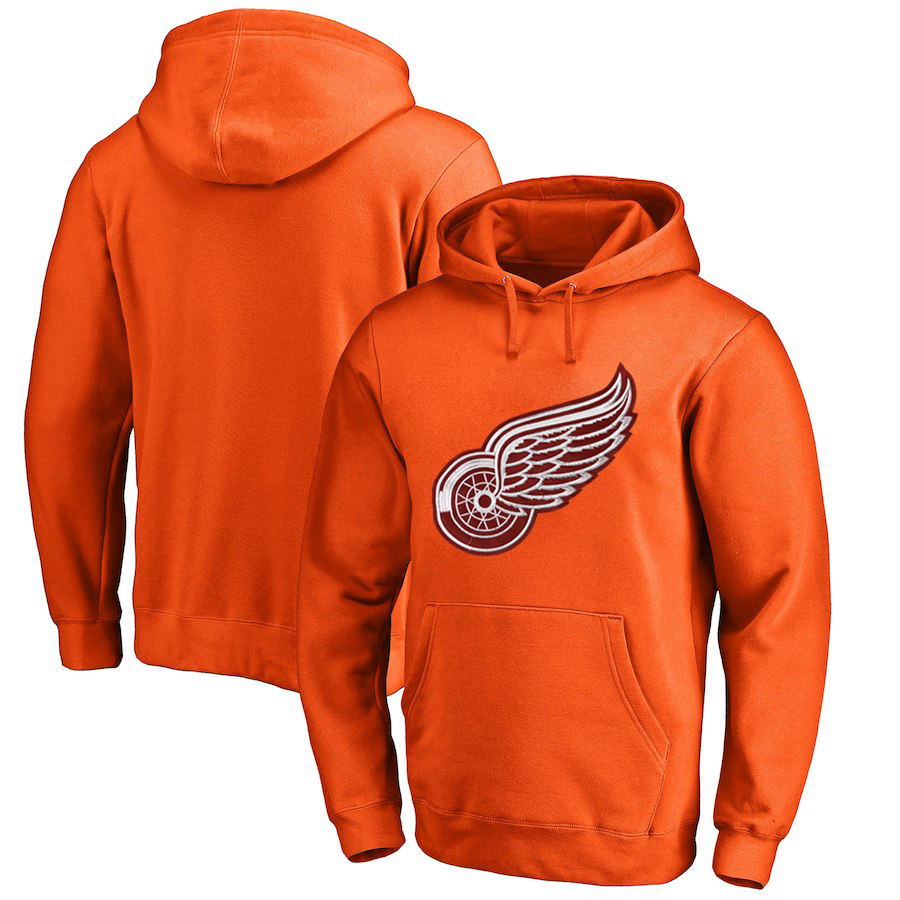 Detroit Red Wings Orange All Stitched Pullover Hoodie