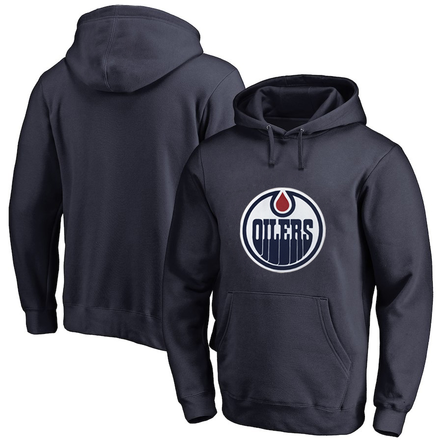 Edmonton Oilers Navy All Stitched Pullover Hoodie