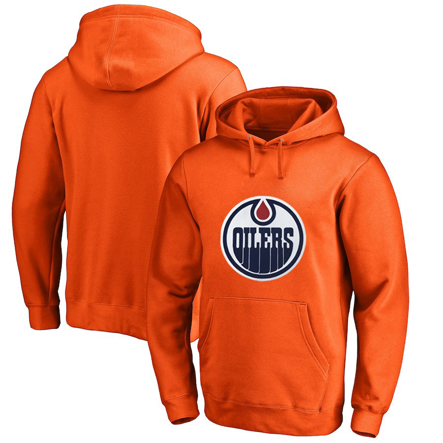 Edmonton Oilers Orange All Stitched Pullover Hoodie