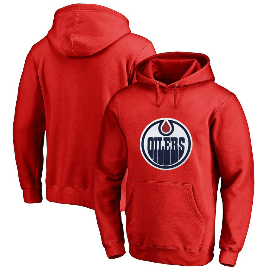 Edmonton Oilers Red All Stitched Pullover Hoodie