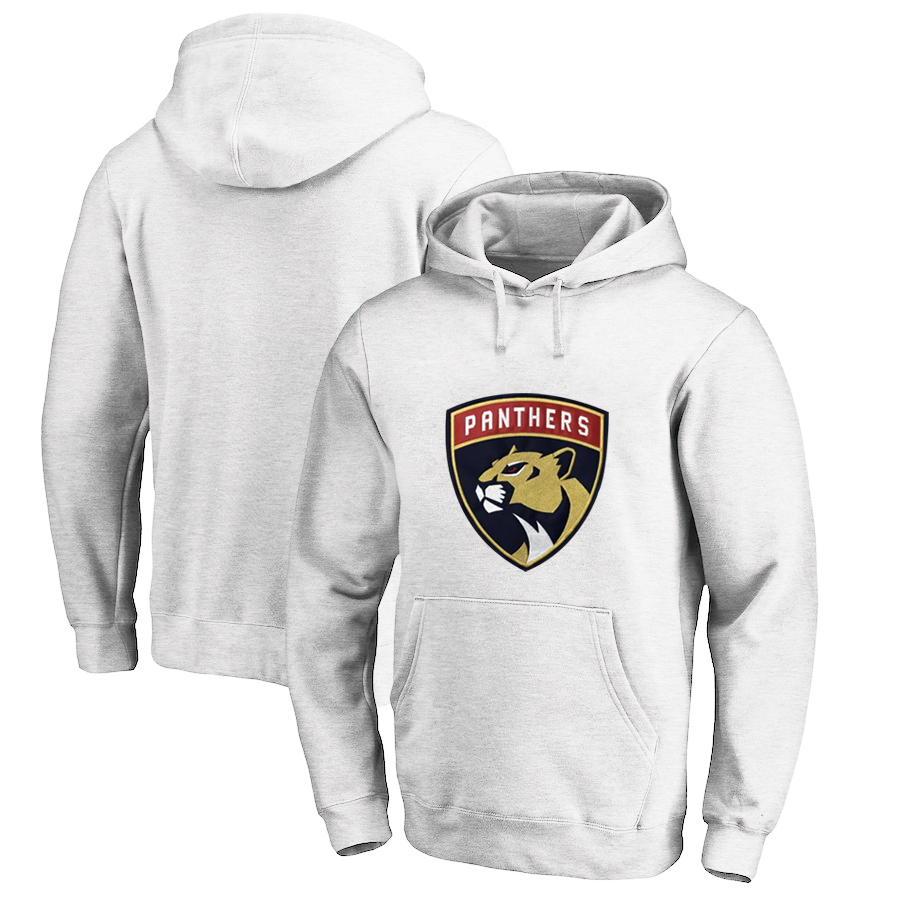 Florida Panthers White All Stitched Pullover Hoodie - Click Image to Close
