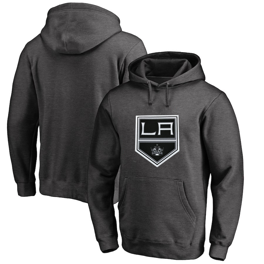 Los Angeles Kings Dark Gray All Stitched Pullover Hoodie