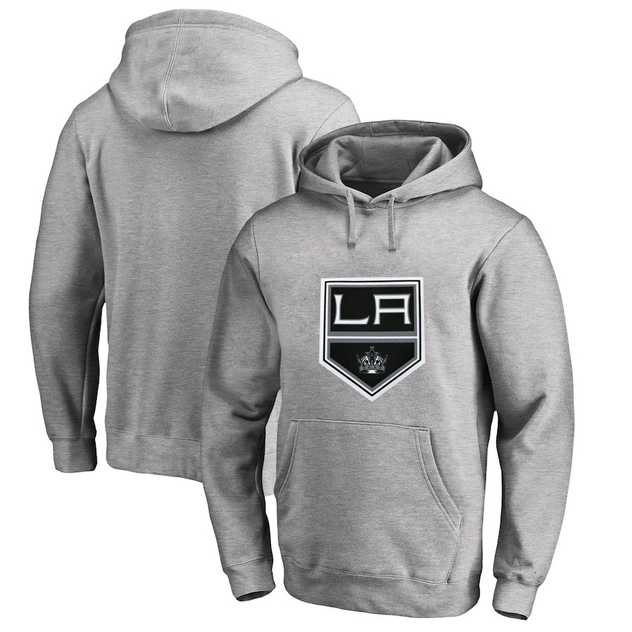 Los Angeles Kings Gray All Stitched Pullover Hoodie - Click Image to Close