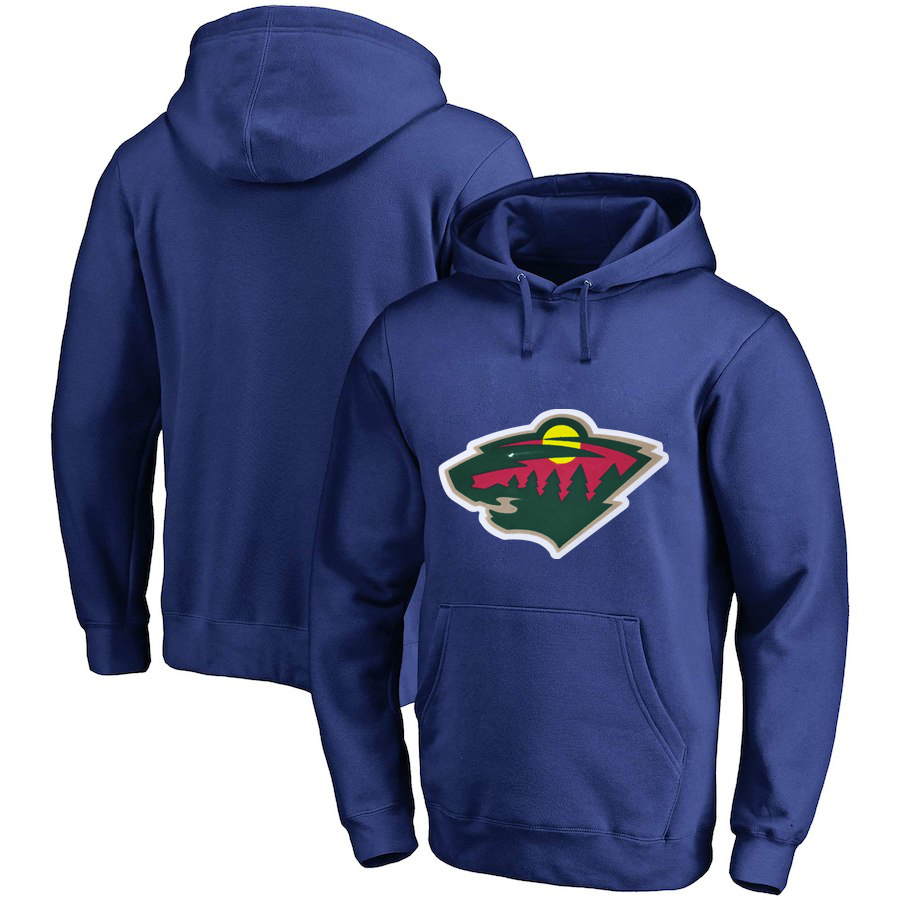 Minnesota Wild Blue All Stitched Pullover Hoodie