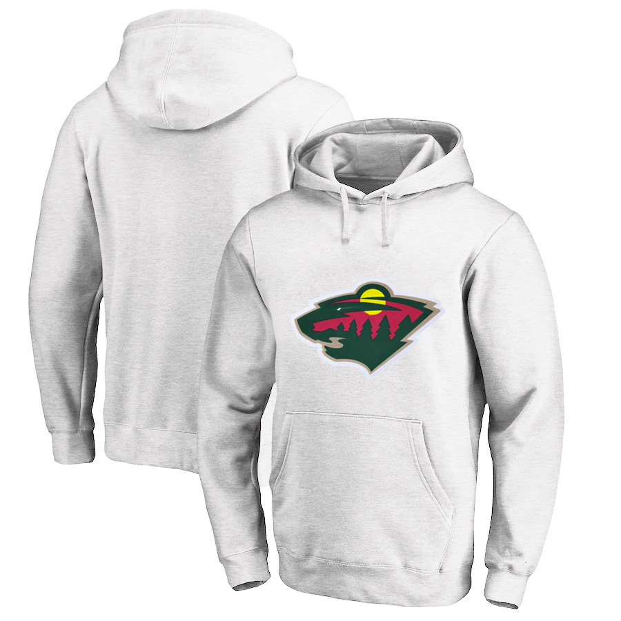Minnesota Wild White All Stitched Pullover Hoodie