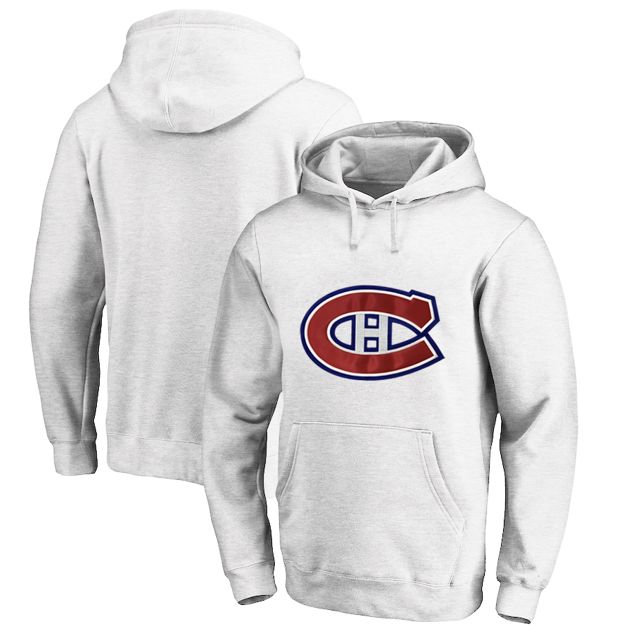 Montreal Canadiens White All Stitched Pullover Hoodie