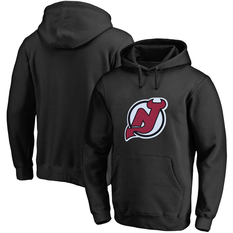 New Jersey Devils Black All Stitched Pullover Hoodie