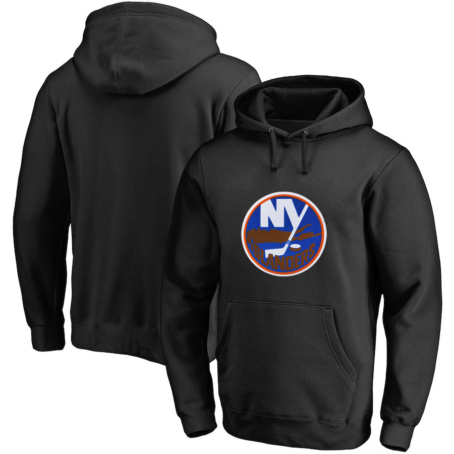 New York Islanders Black All Stitched Pullover Hoodie