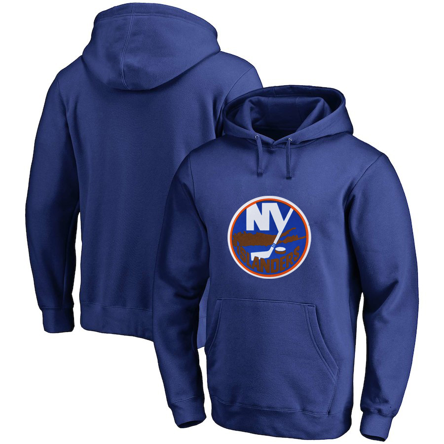 New York Islanders Blue All Stitched Pullover Hoodie - Click Image to Close