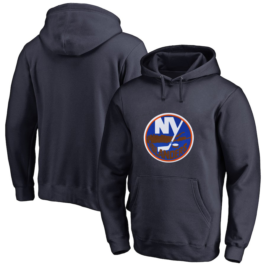 New York Islanders Navy All Stitched Pullover Hoodie