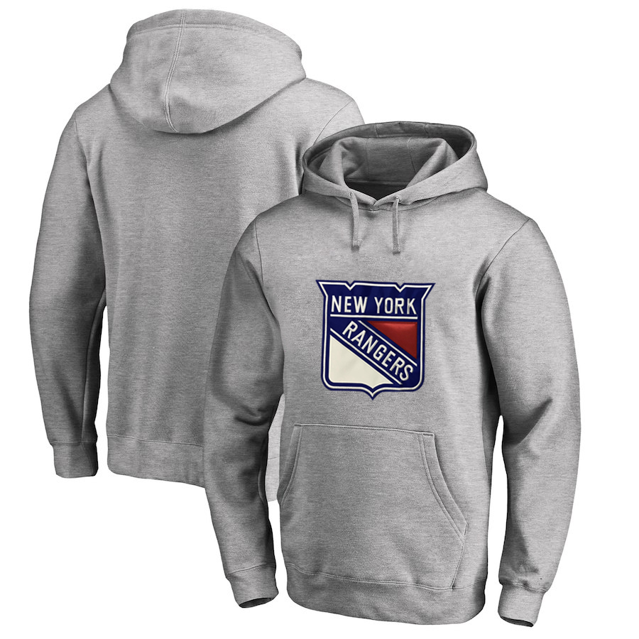 New York Rangers Gray All Stitched Pullover Hoodie