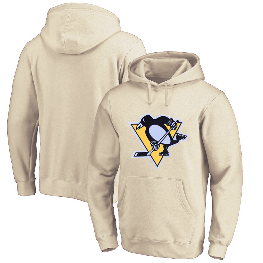 Pittsburgh Penguins Cream All Stitched Pullover Hoodie
