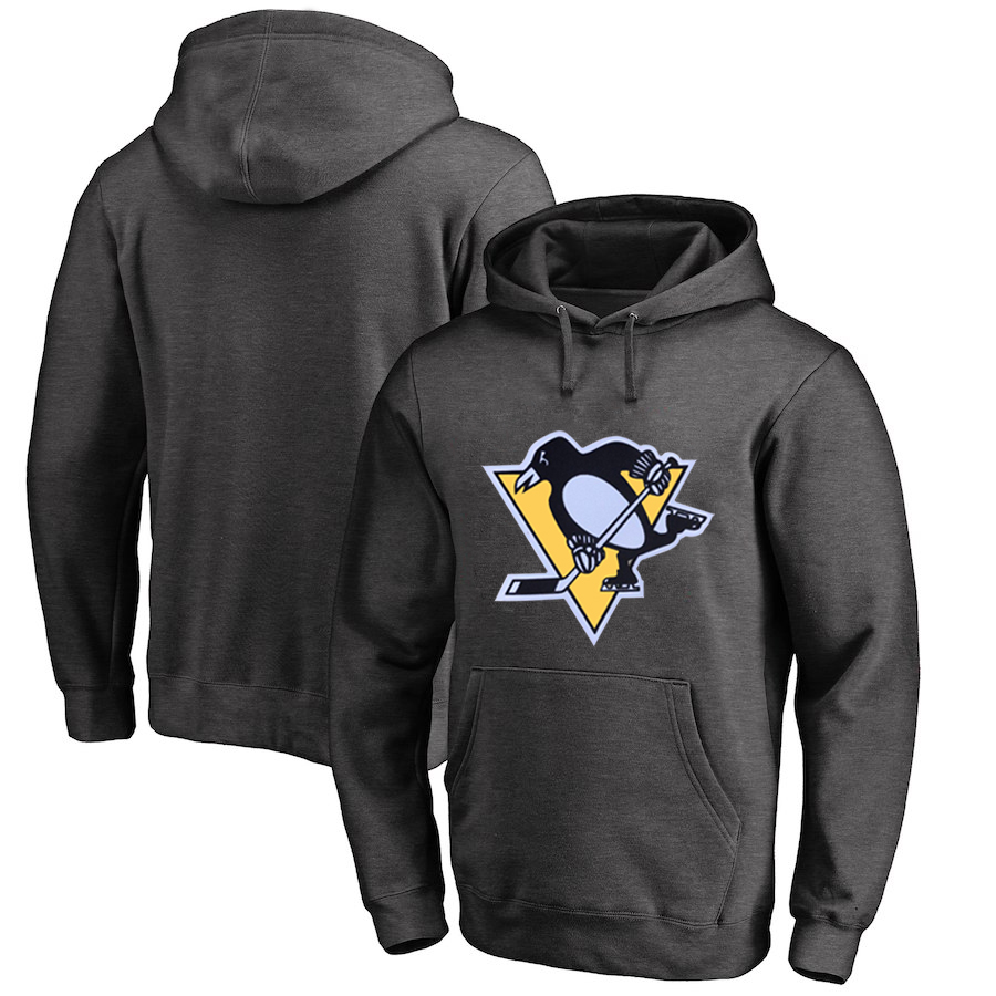 Pittsburgh Penguins Dark Gray All Stitched Pullover Hoodie