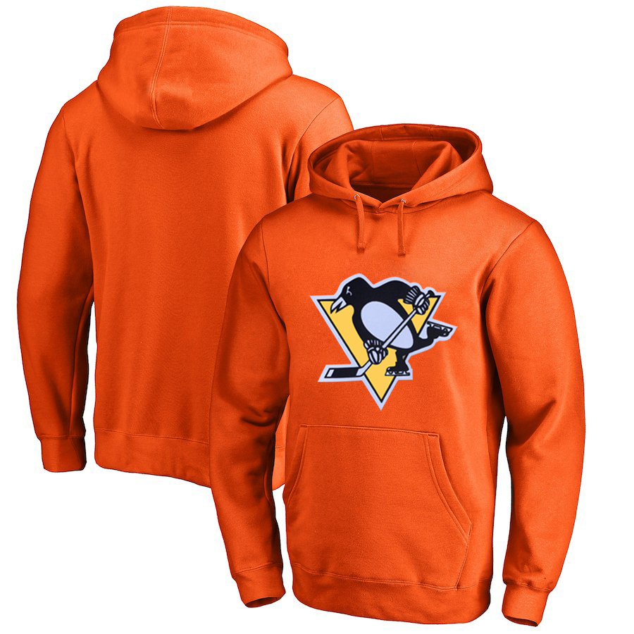 Pittsburgh Penguins Orange All Stitched Pullover Hoodie