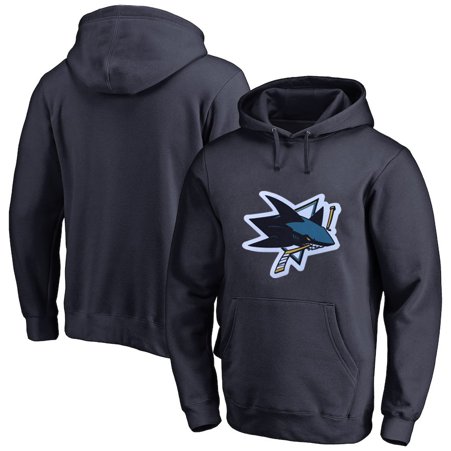 San Jose Sharks Navy All Stitched Pullover Hoodie