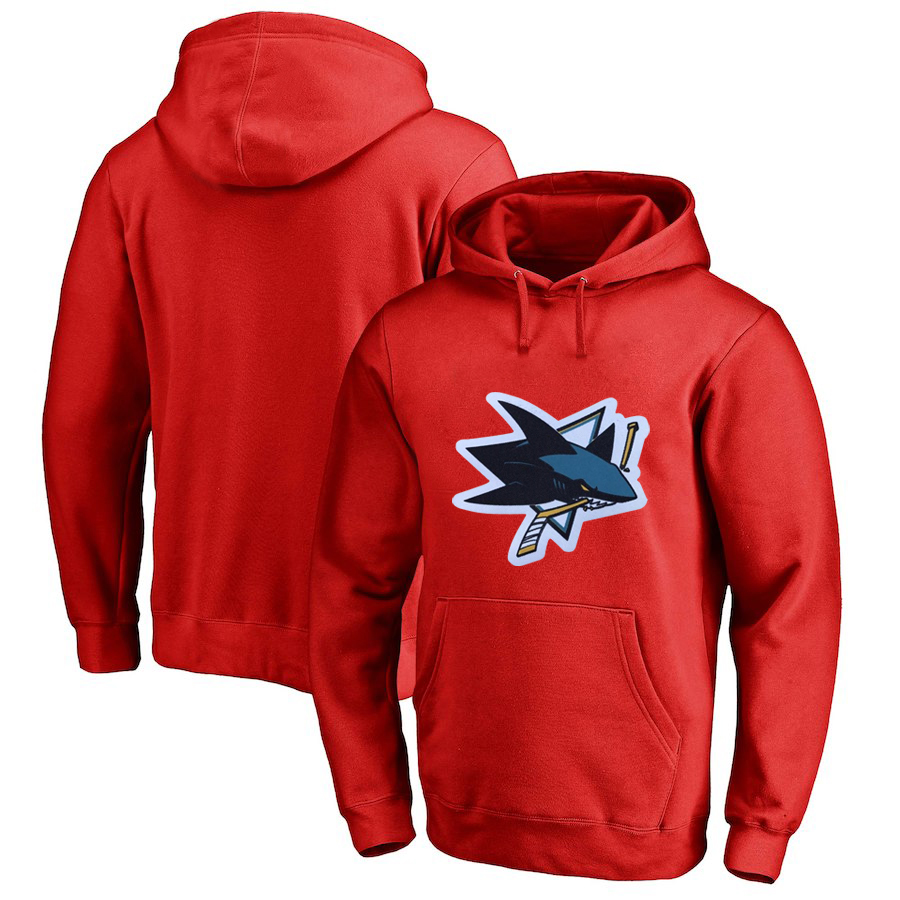 San Jose Sharks Red All Stitched Pullover Hoodie