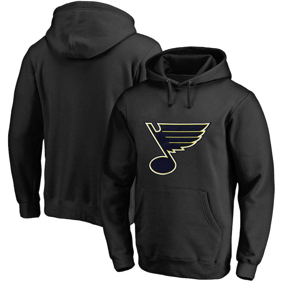 St. Louis Blues Black All Stitched Pullover Hoodie - Click Image to Close