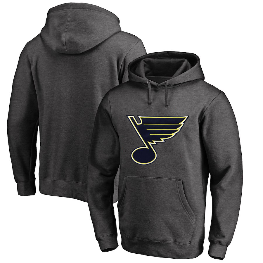 St. Louis Blues Dark Gray All Stitched Pullover Hoodie