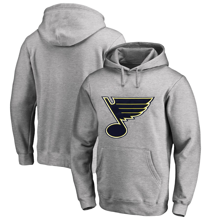 St. Louis Blues Gray All Stitched Pullover Hoodie