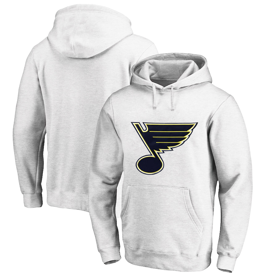 St. Louis Blues White All Stitched Pullover Hoodie